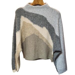 Abercrombie Mock Neck Color-block Sweater
